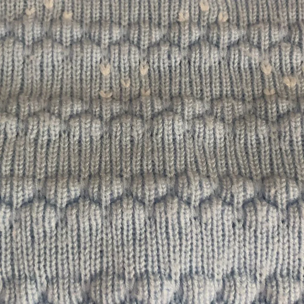 Vintage 60s Bubble Knit Sweater Set Boys 9  12M Blue White Top Bloomers Sock NEW